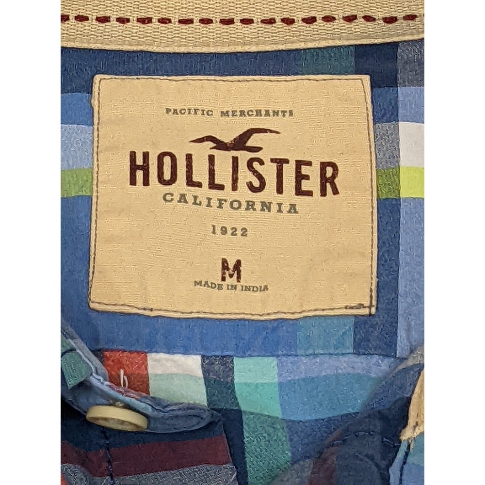 Hollister Plaid Long Sleeve Shirt Medium Large Buttons Western Preppy Retro Y2K - Picture 6 of 15